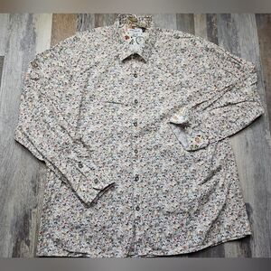 Portomar Slim Fit XXL Men's Button Down Micro Butterfly Print Flip Cuffs